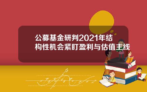 公募基金研判2021年结构性机会紧盯盈利与估值主线