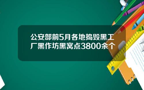 公安部前5月各地捣毁黑工厂黑作坊黑窝点3800余个