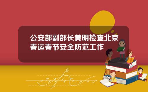 公安部副部长黄明检查北京春运春节安全防范工作