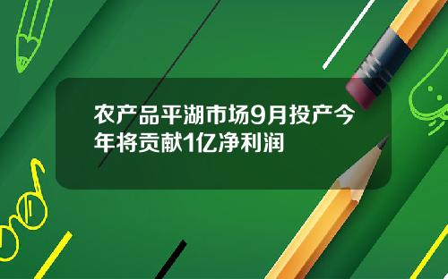 农产品平湖市场9月投产今年将贡献1亿净利润
