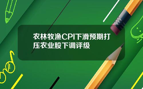 农林牧渔CPI下滑预期打压农业股下调评级