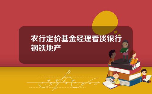 农行定价基金经理看淡银行钢铁地产
