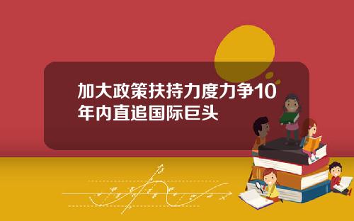 加大政策扶持力度力争10年内直追国际巨头