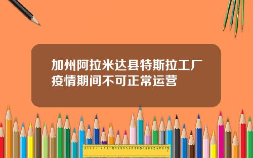 加州阿拉米达县特斯拉工厂疫情期间不可正常运营