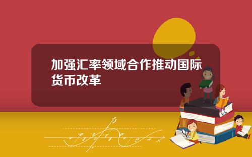 加强汇率领域合作推动国际货币改革