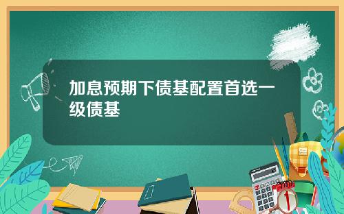 加息预期下债基配置首选一级债基