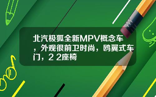 北汽极狐全新MPV概念车，外观很前卫时尚，鸥翼式车门，2+2座椅