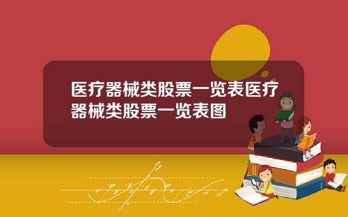 医疗器械类股票一览表医疗器械类股票一览表图