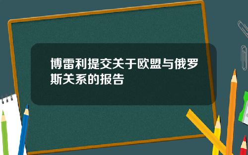 博雷利提交关于欧盟与俄罗斯关系的报告