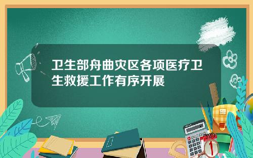 卫生部舟曲灾区各项医疗卫生救援工作有序开展
