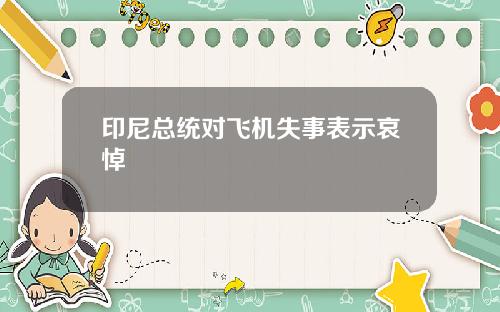 印尼总统对飞机失事表示哀悼