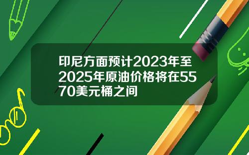 印尼方面预计2023年至2025年原油价格将在5570美元桶之间
