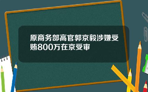 原商务部高官郭京毅涉嫌受贿800万在京受审