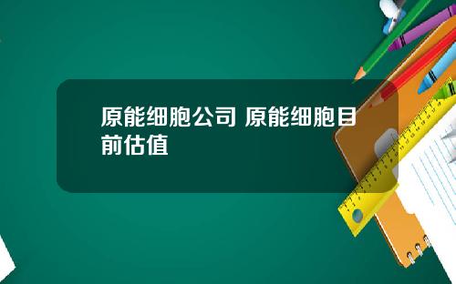 原能细胞公司 原能细胞目前估值