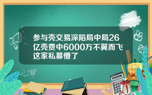 参与壳交易深陷局中局26亿壳费中6000万不翼而飞这家私募懵了