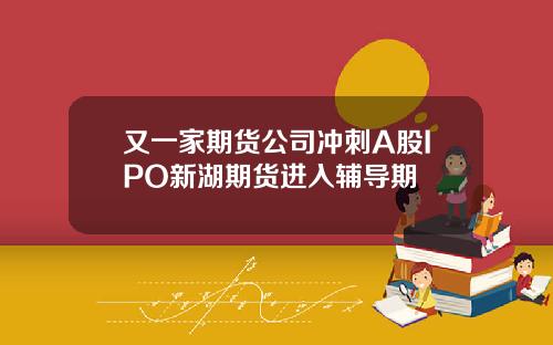又一家期货公司冲刺A股IPO新湖期货进入辅导期