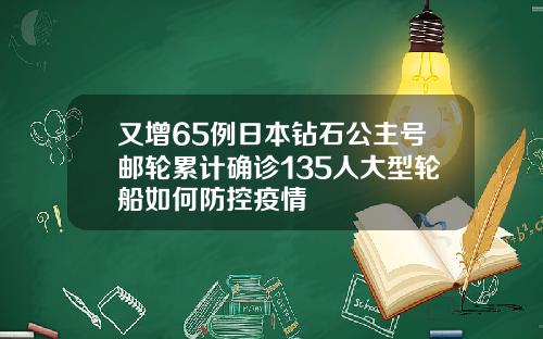 又增65例日本钻石公主号邮轮累计确诊135人大型轮船如何防控疫情
