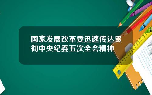 国家发展改革委迅速传达贯彻中央纪委五次全会精神