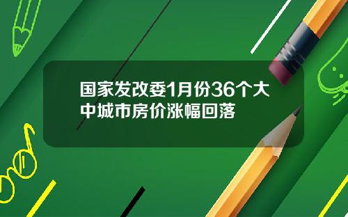 国家发改委1月份36个大中城市房价涨幅回落