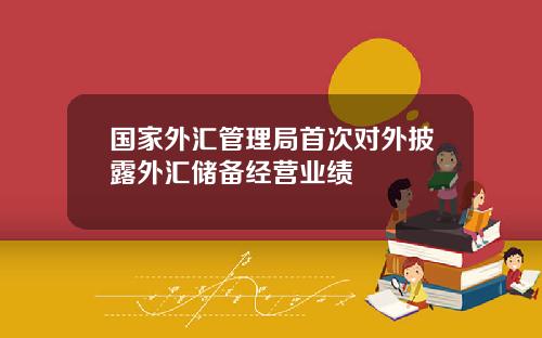 国家外汇管理局首次对外披露外汇储备经营业绩