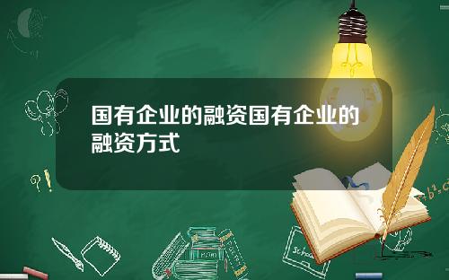 国有企业的融资国有企业的融资方式
