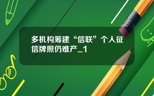 多机构筹建“信联”个人征信牌照仍难产_1