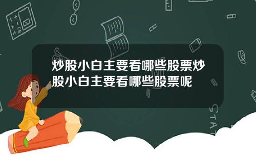 炒股小白主要看哪些股票炒股小白主要看哪些股票呢