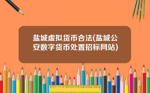 盐城虚拟货币合法(盐城公安数字货币处置招标网站)