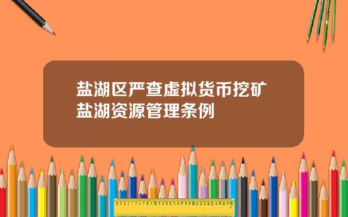 盐湖区严查虚拟货币挖矿 盐湖资源管理条例