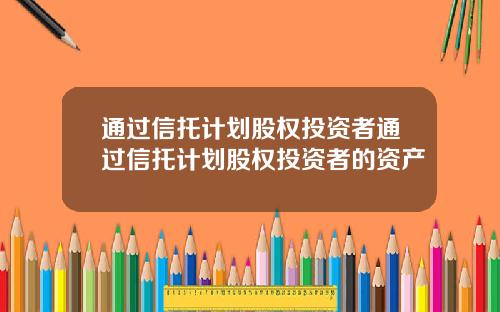通过信托计划股权投资者通过信托计划股权投资者的资产