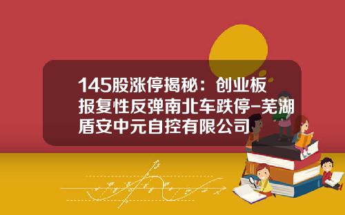 145股涨停揭秘：创业板报复性反弹南北车跌停-芜湖盾安中元自控有限公司