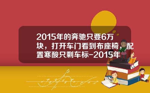 2015年的奔驰只要6万块，打开车门看到布座椅，配置寒酸只剩车标-2015年最冷多少度【新闻】.