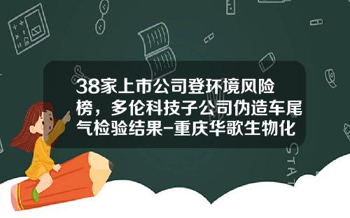 38家上市公司登环境风险榜,多伦科技子公司伪造车尾气检验结果-重庆华歌生物化学有限公司怎么样