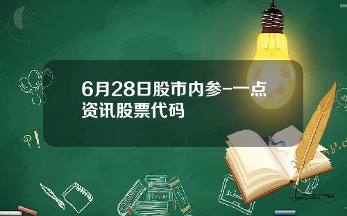 6月28日股市内参-一点资讯股票代码