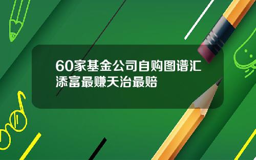 60家基金公司自购图谱汇添富最赚天治最赔