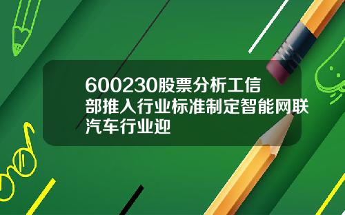 600230股票分析工信部推入行业标准制定智能网联汽车行业迎