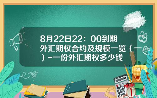8月22日22：00到期外汇期权合约及规模一览（一）-一份外汇期权多少钱