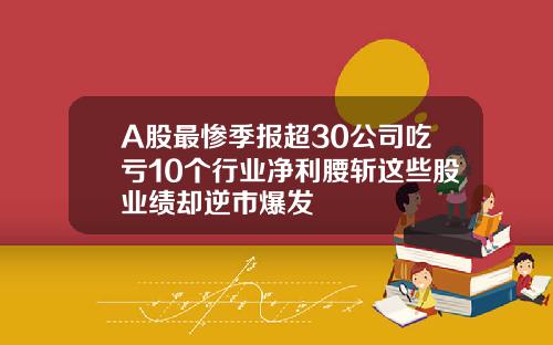 A股最惨季报超30公司吃亏10个行业净利腰斩这些股业绩却逆市爆发