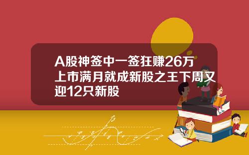 A股神签中一签狂赚26万上市满月就成新股之王下周又迎12只新股