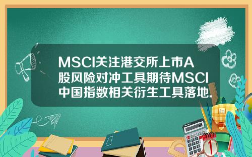MSCI关注港交所上市A股风险对冲工具期待MSCI中国指数相关衍生工具落地.