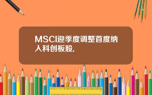 MSCI迎季度调整首度纳入科创板股.