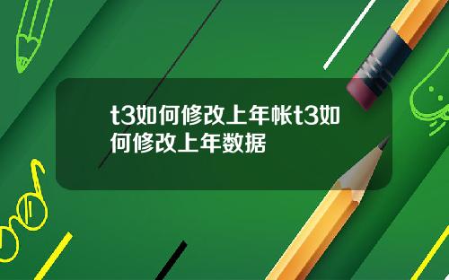 t3如何修改上年帐t3如何修改上年数据