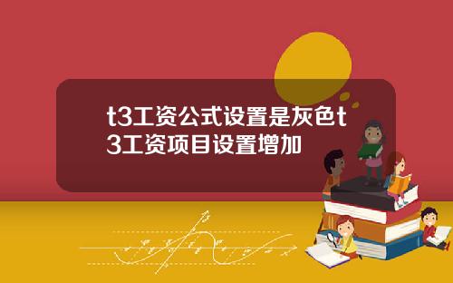 t3工资公式设置是灰色t3工资项目设置增加