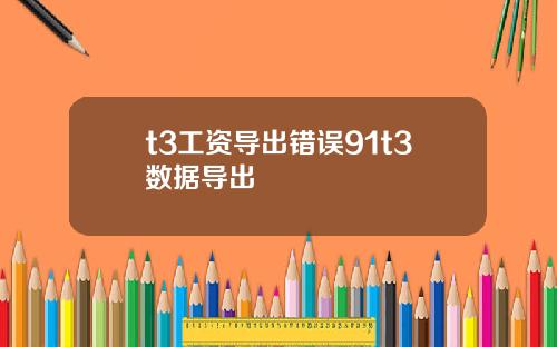 t3工资导出错误91t3数据导出