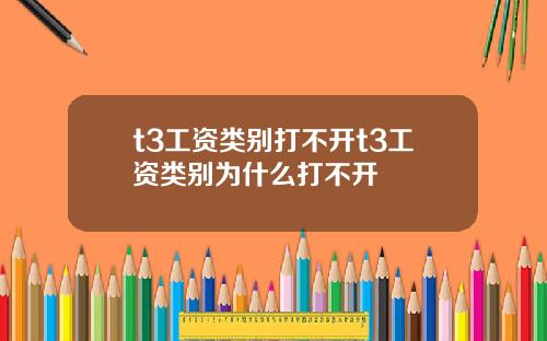 t3工资类别打不开t3工资类别为什么打不开