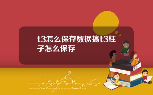 t3怎么保存数据搞t3柱子怎么保存