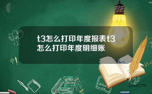t3怎么打印年度报表t3怎么打印年度明细账