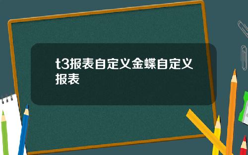 t3报表自定义金蝶自定义报表