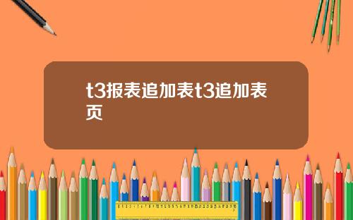 t3报表追加表t3追加表页
