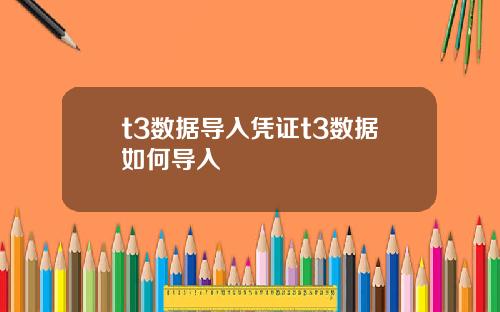 t3数据导入凭证t3数据如何导入
